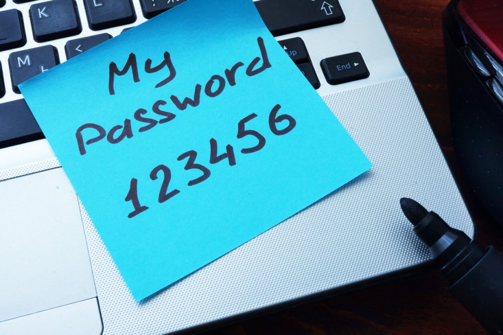 Password written on paper