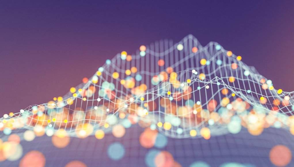 abstract mountain and data graph