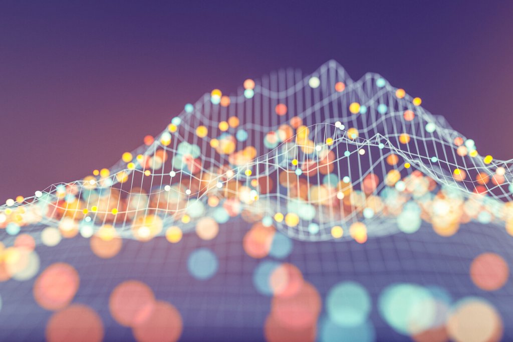 abstract mountain and data graph