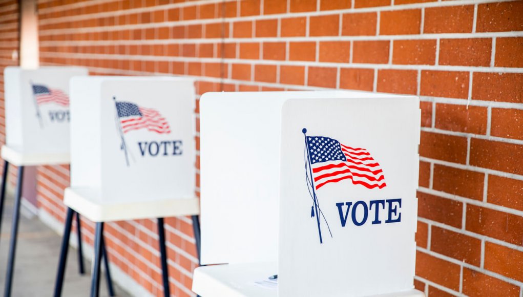 Voting booths at polling station