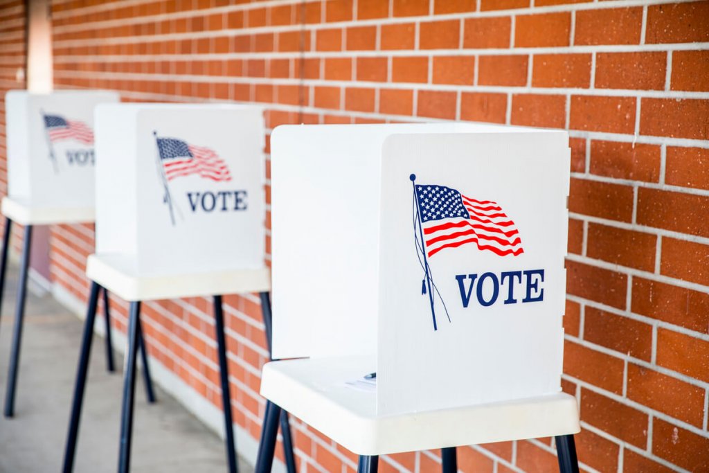 Voting booths at polling station