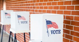 Voting booths at polling station