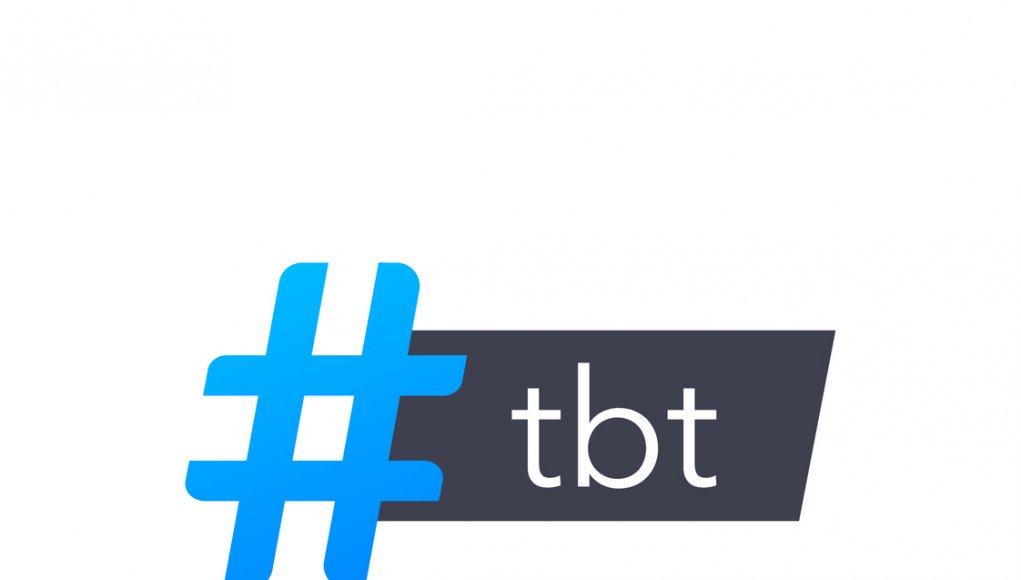 Tbt hashtag thursday throwback symbol. Vector stock illustration.