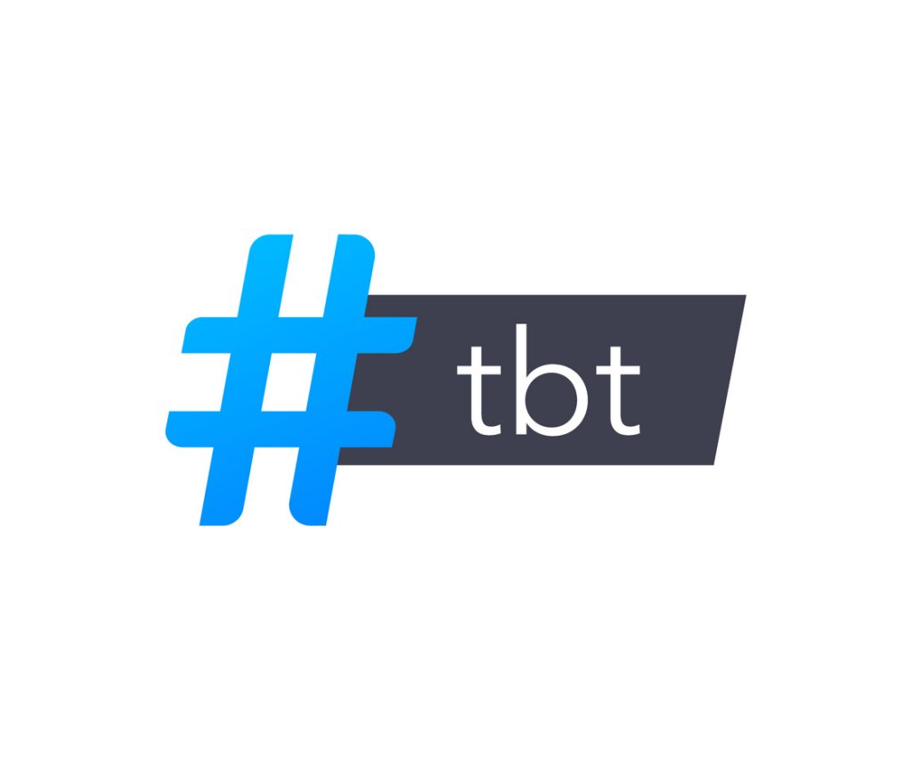 Tbt hashtag thursday throwback symbol. Vector stock illustration.