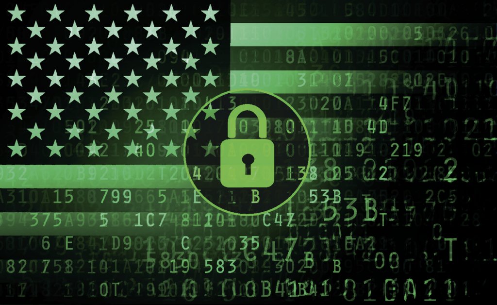 American flag - cyber security