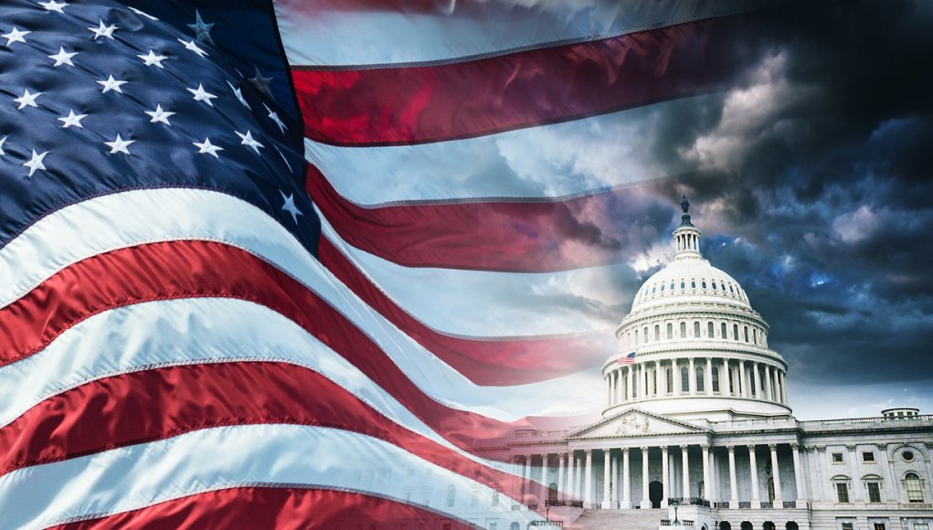 capitol building in Washington DC with US flag