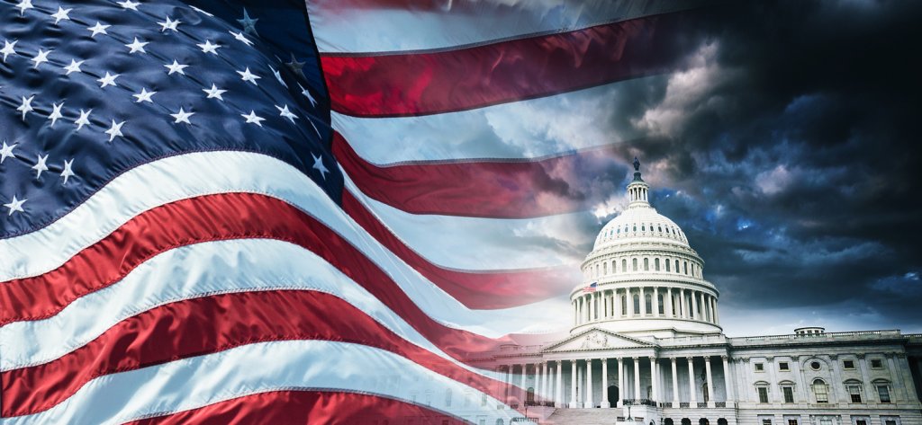 capitol building in Washington DC with US flag