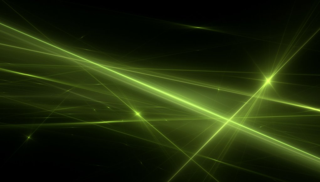 Green laser lights effect in black background