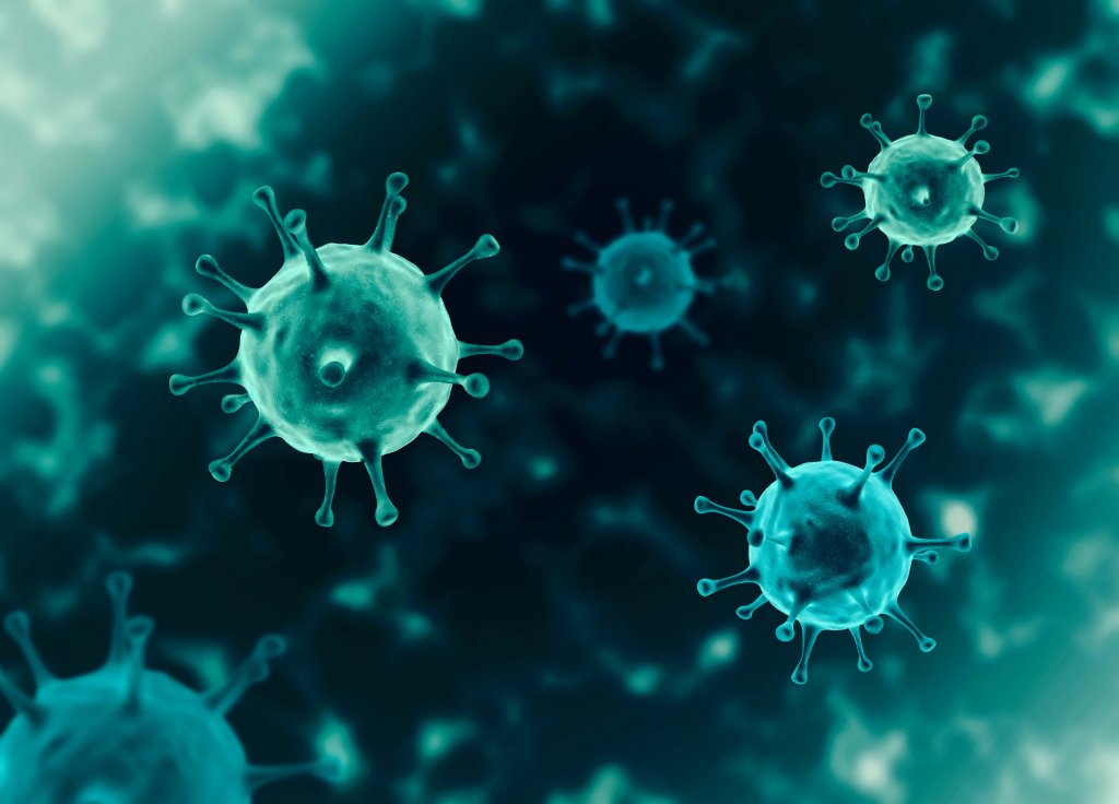 Coronavirus spores in viscous, aqueous solution