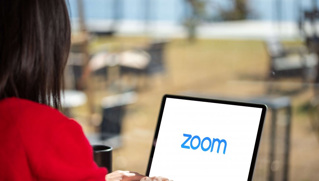 Woman using Zoom