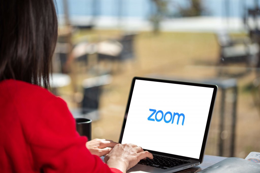 Woman using Zoom