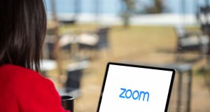 Woman using Zoom