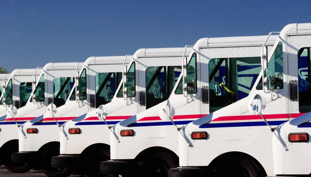 US postal trucks