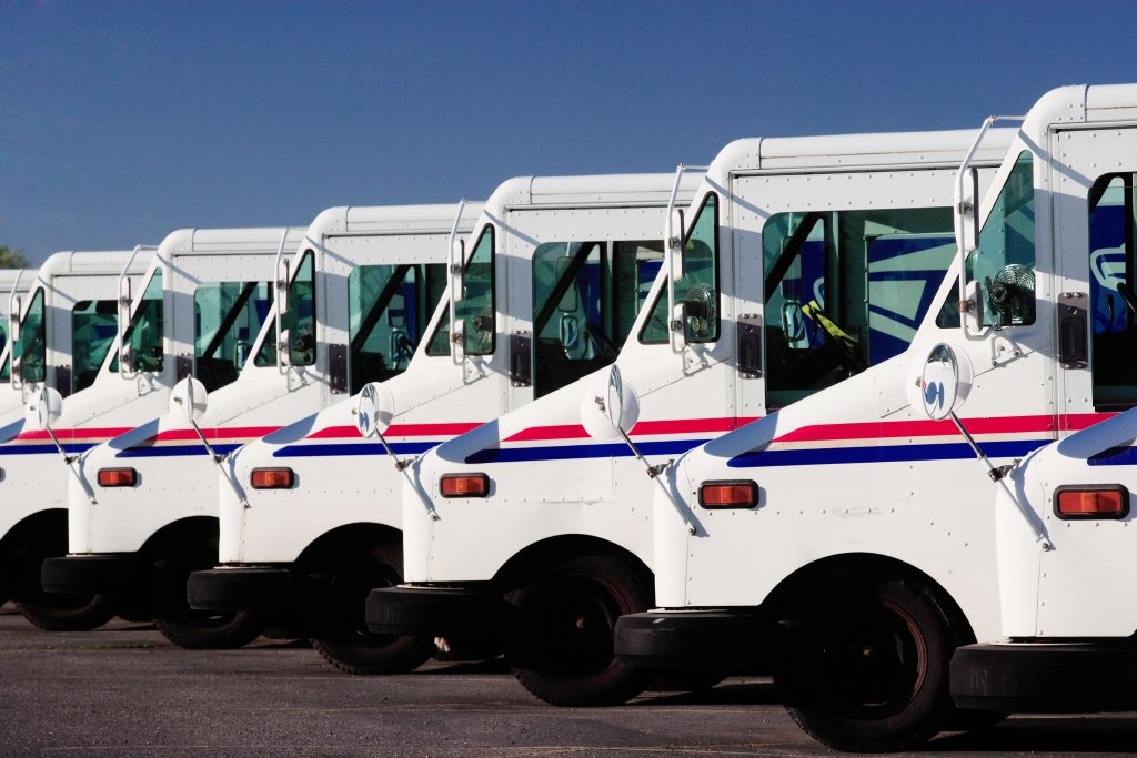 US postal trucks