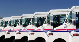 US postal trucks