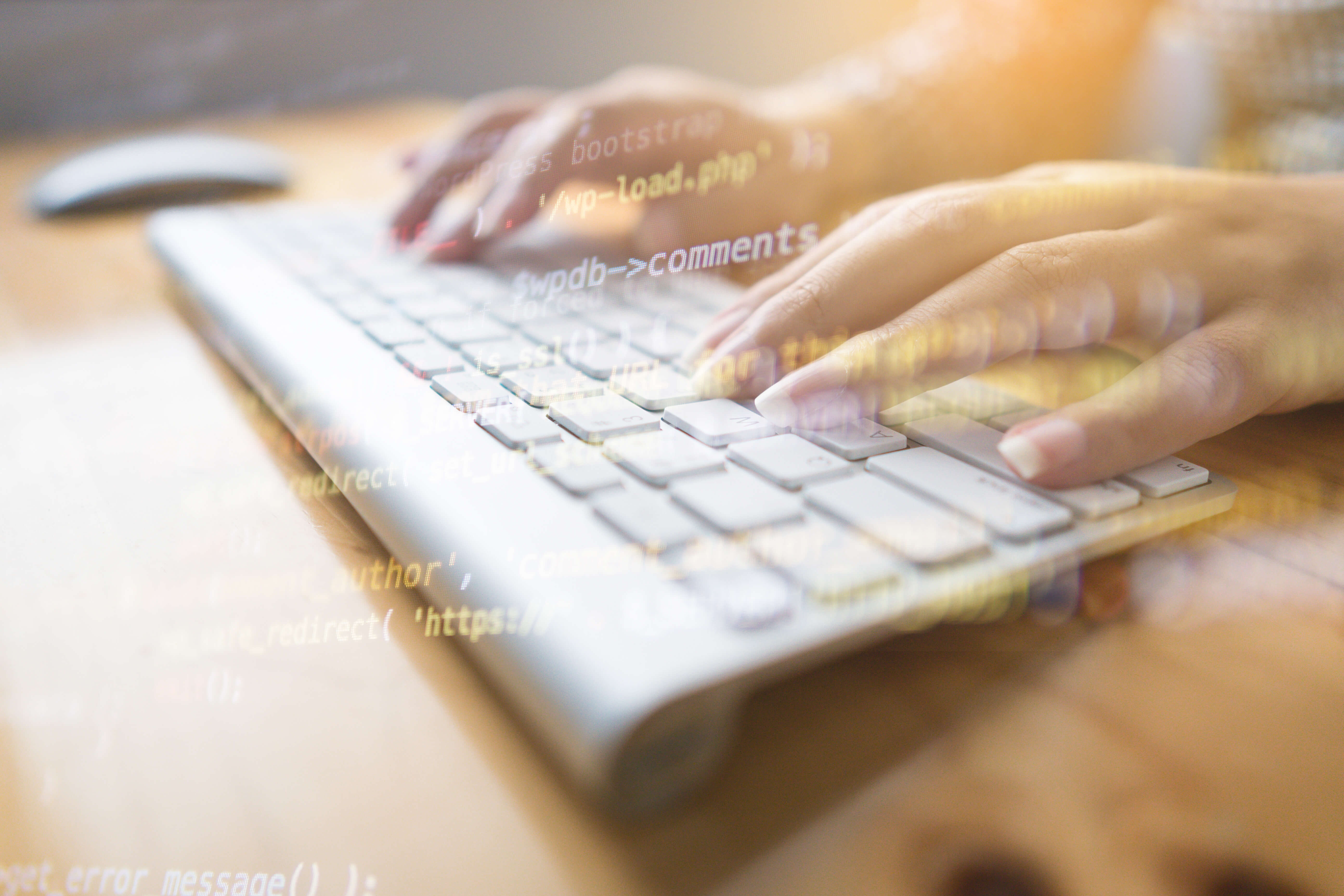 Person typing on laptop concept