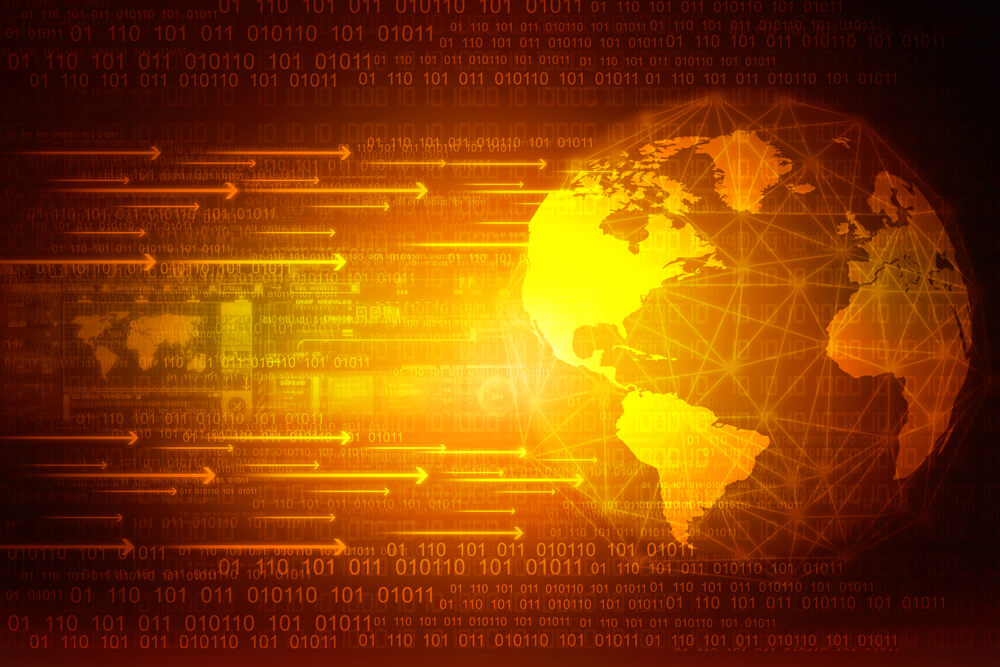 Split internet and globe concept