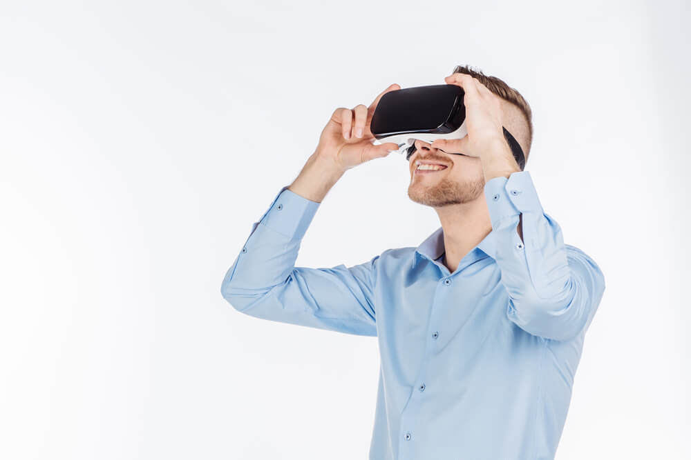 Person exploring virtual reality