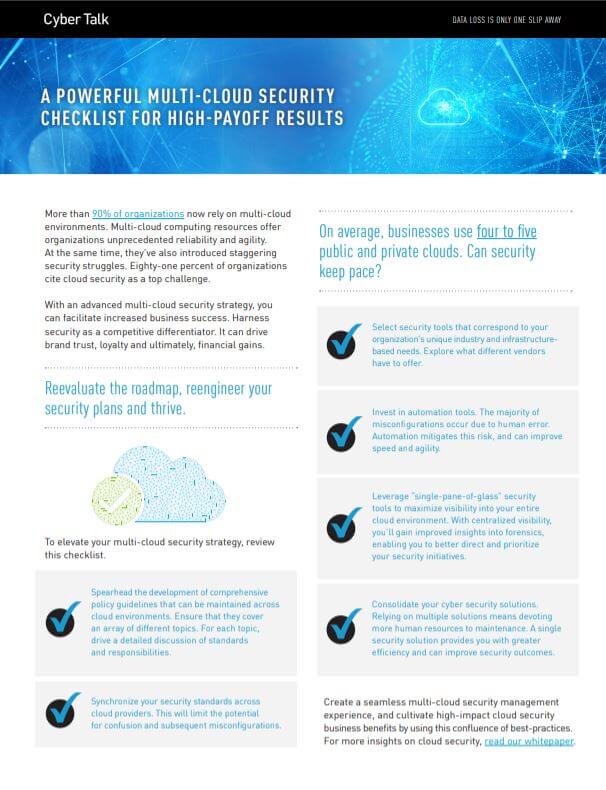 Multi-cloud checklist concept