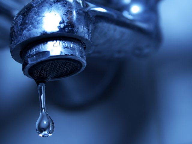 Metal tap and water droplet concept