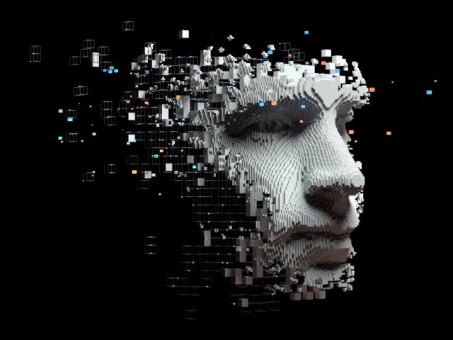 Fake voice and deepfake technology concept, abstract