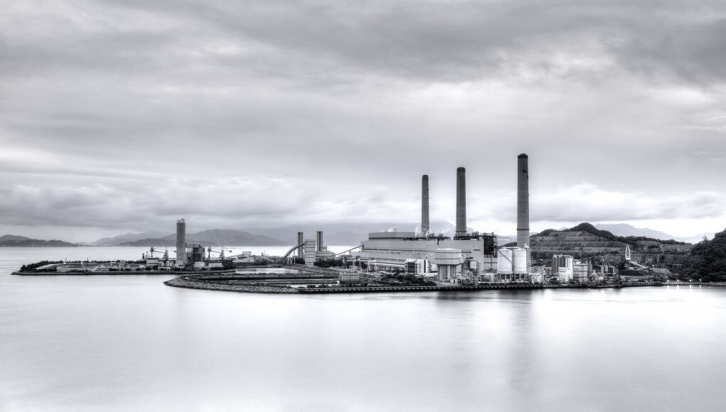 Power plant in black and white concept