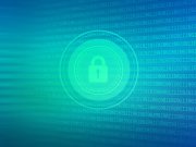 Abstract cyber security concept - lock and binary code