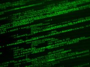 Green abstract, hacking, binary code