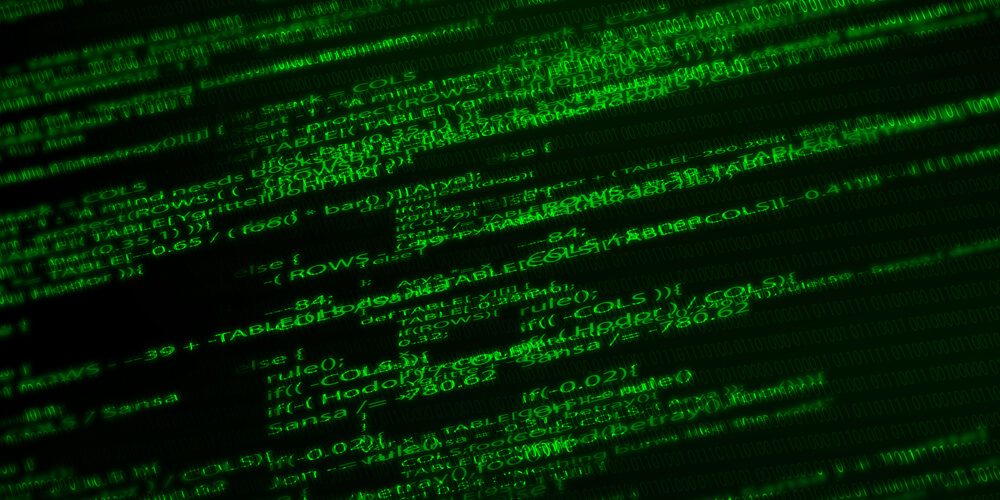 Green abstract, hacking, binary code