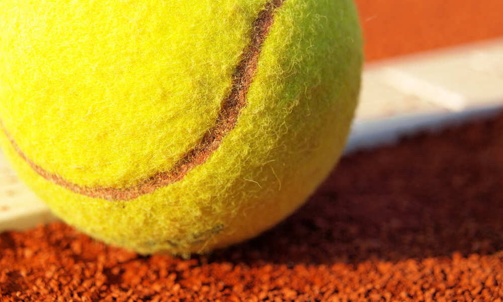 Tennis ball on court, concept photo