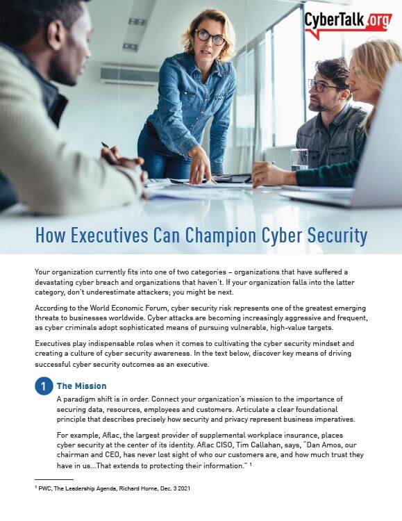 How Executives Can Champion Cyber Security