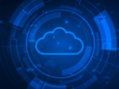 Cloud computing and cloud security concept art