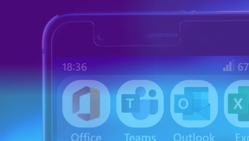 Teams and Outlook apps on phone