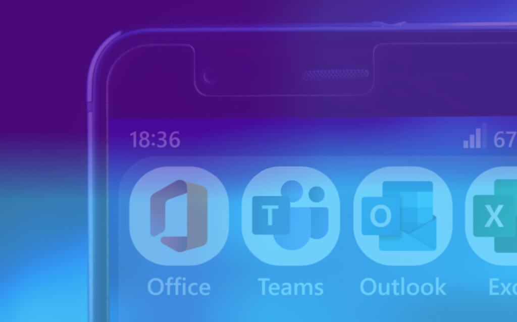 Teams and Outlook apps on phone