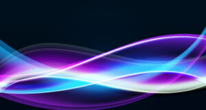 History of cyber security, concept art, abstract wavy lines and light, purple and blue