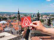 Airbnb logo in Dresden, Germany