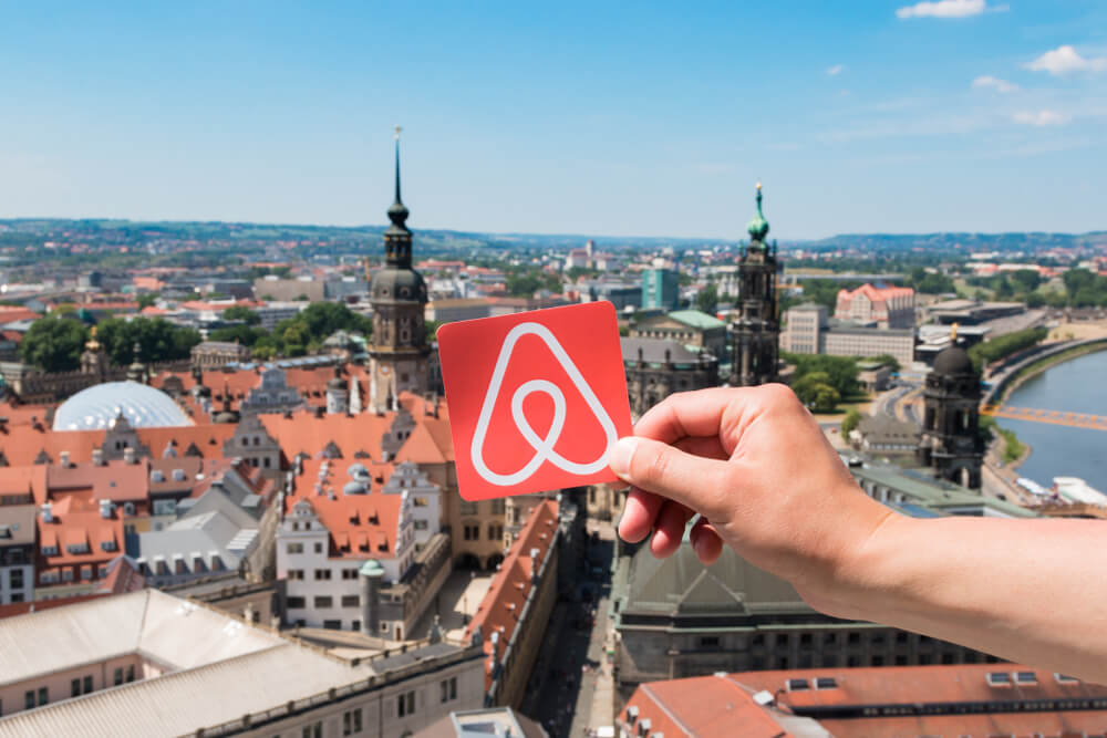 Airbnb logo in Dresden, Germany