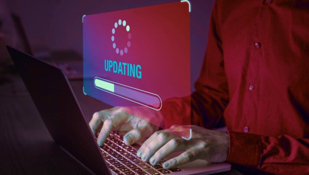 Cyber security staff launching software update
